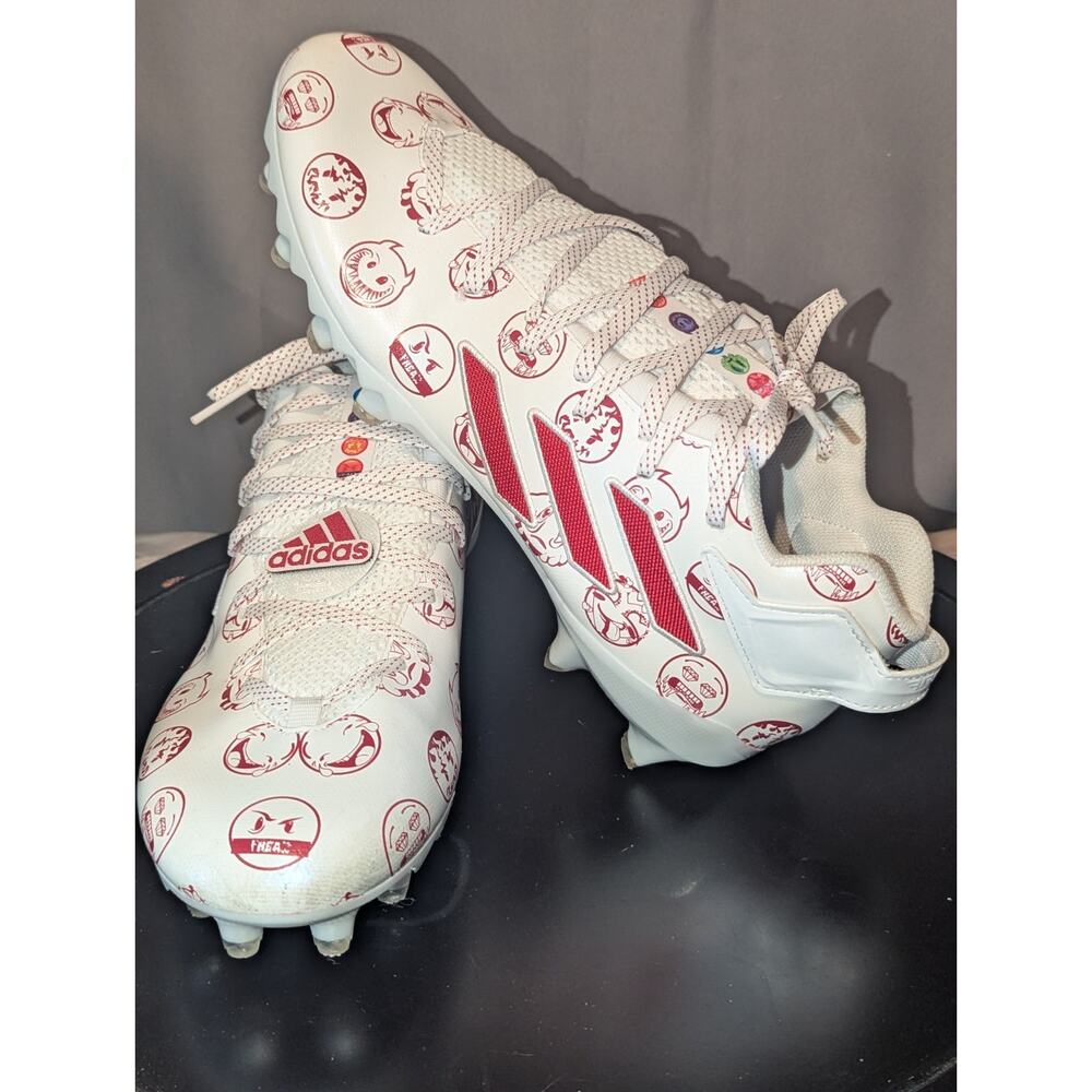Adidas Football Cleats Mens 13 White Red Freak 22 Big Mood Emoji GZ6901 Soccer - Picture 3 of 9
